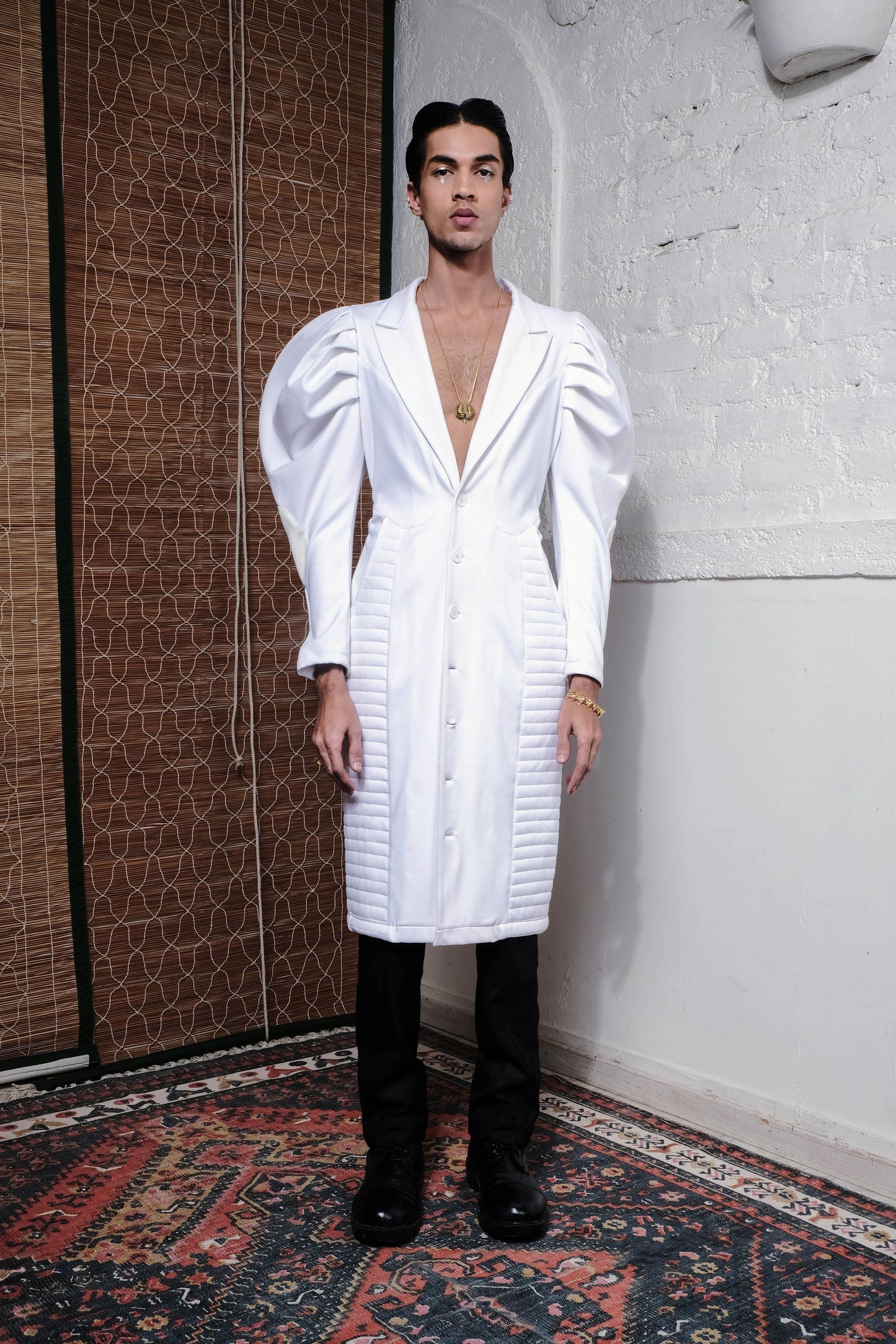 DIVYA GURWARA FT. WOLF WING SPACE TRENCH IN WHITE