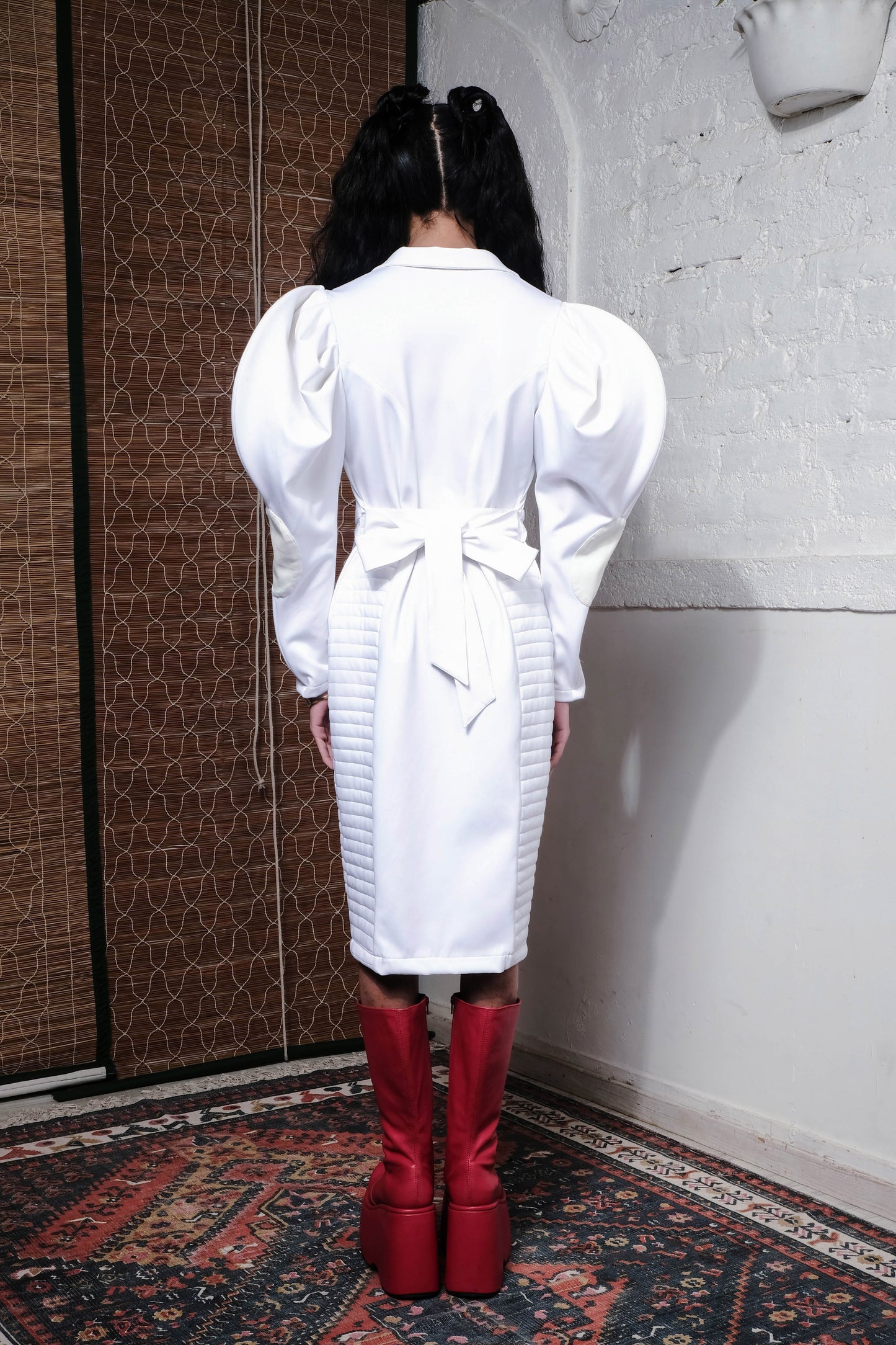 DIVYA GURWARA FT. WOLF WING SPACE TRENCH IN WHITE