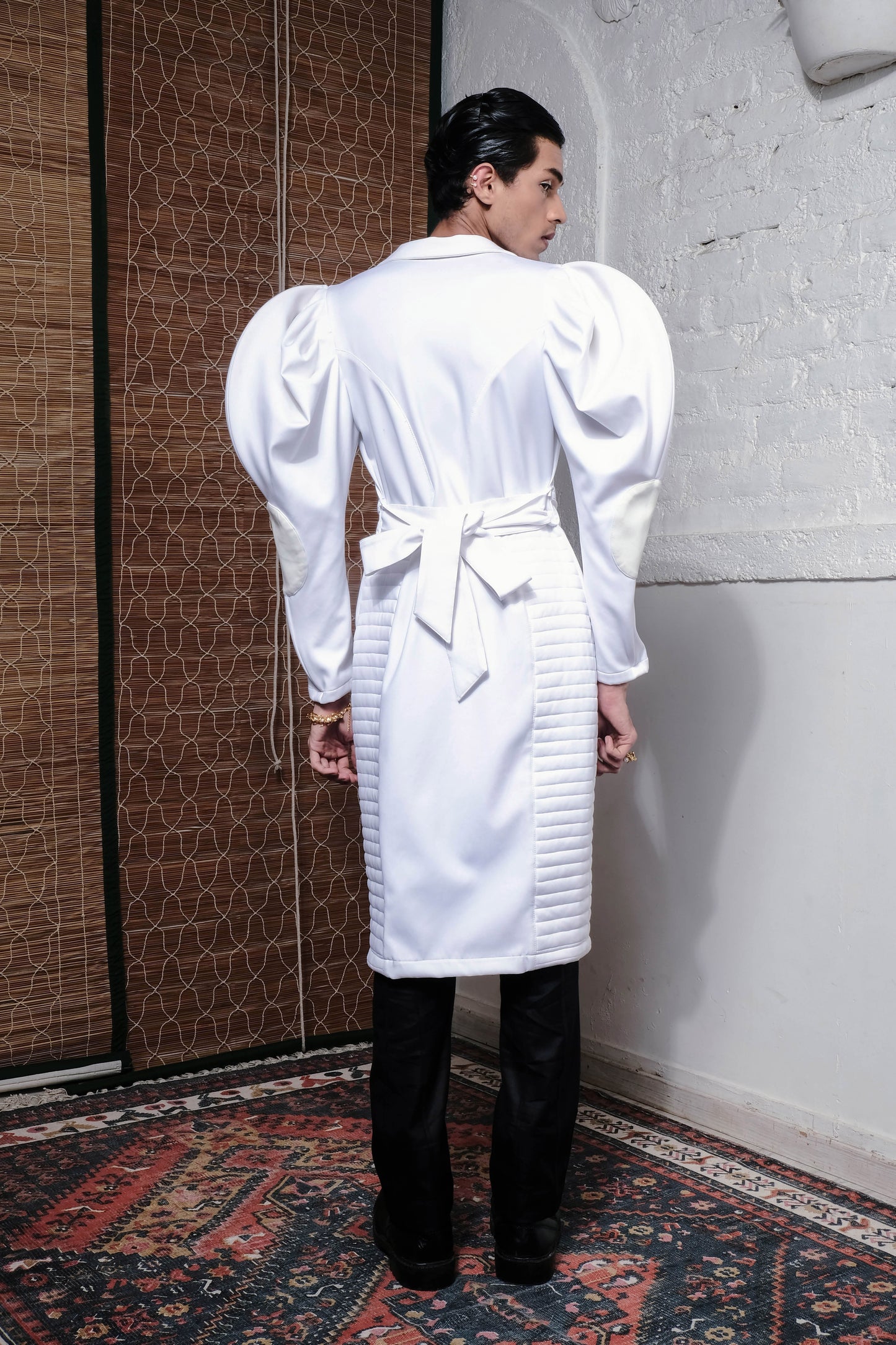 DIVYA GURWARA FT. WOLF WING SPACE TRENCH IN WHITE