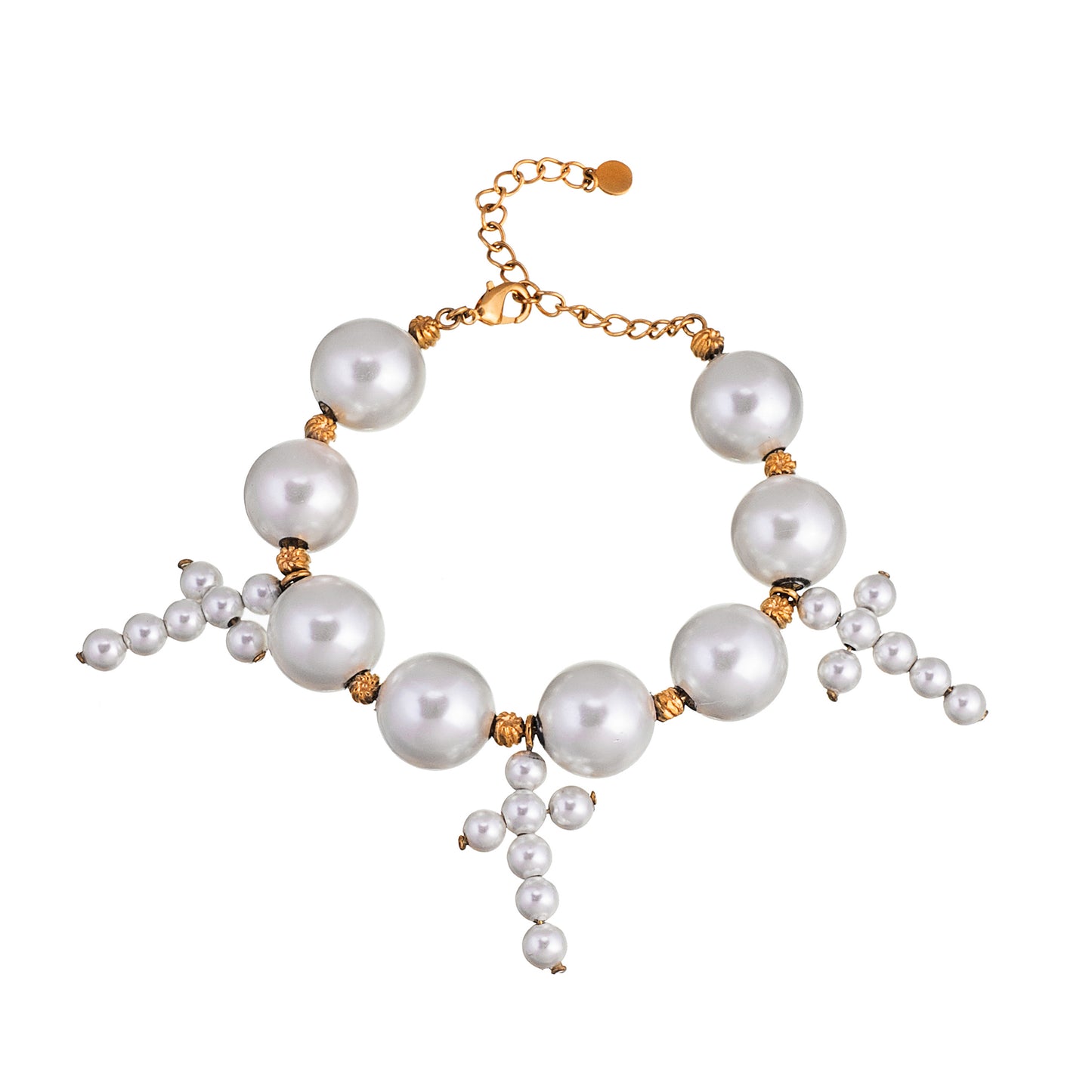 QUOD TRIPLE CROSS FRESH WATER PEARL BRACELET