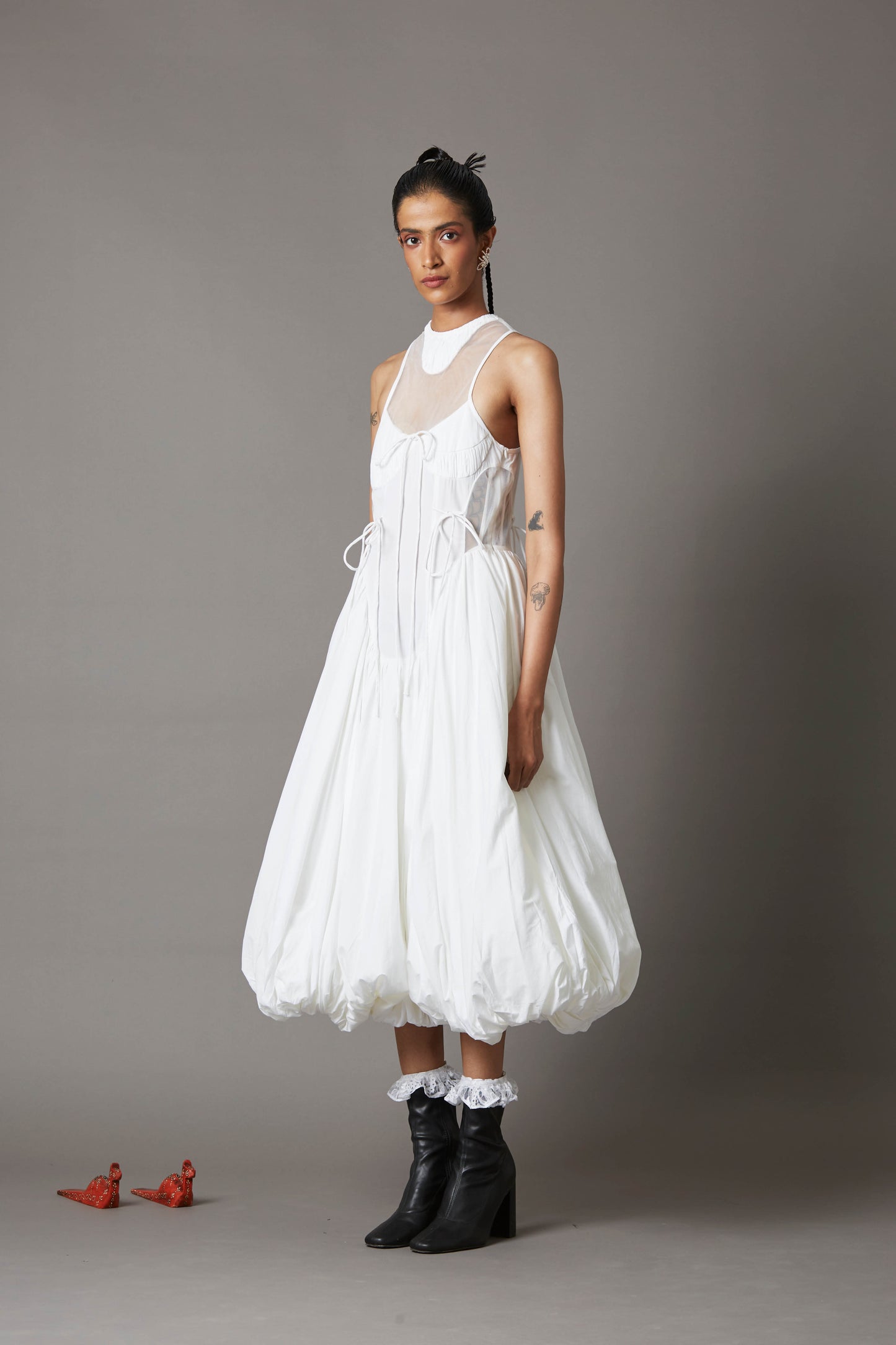 BILLOW DRESS IN WHITE