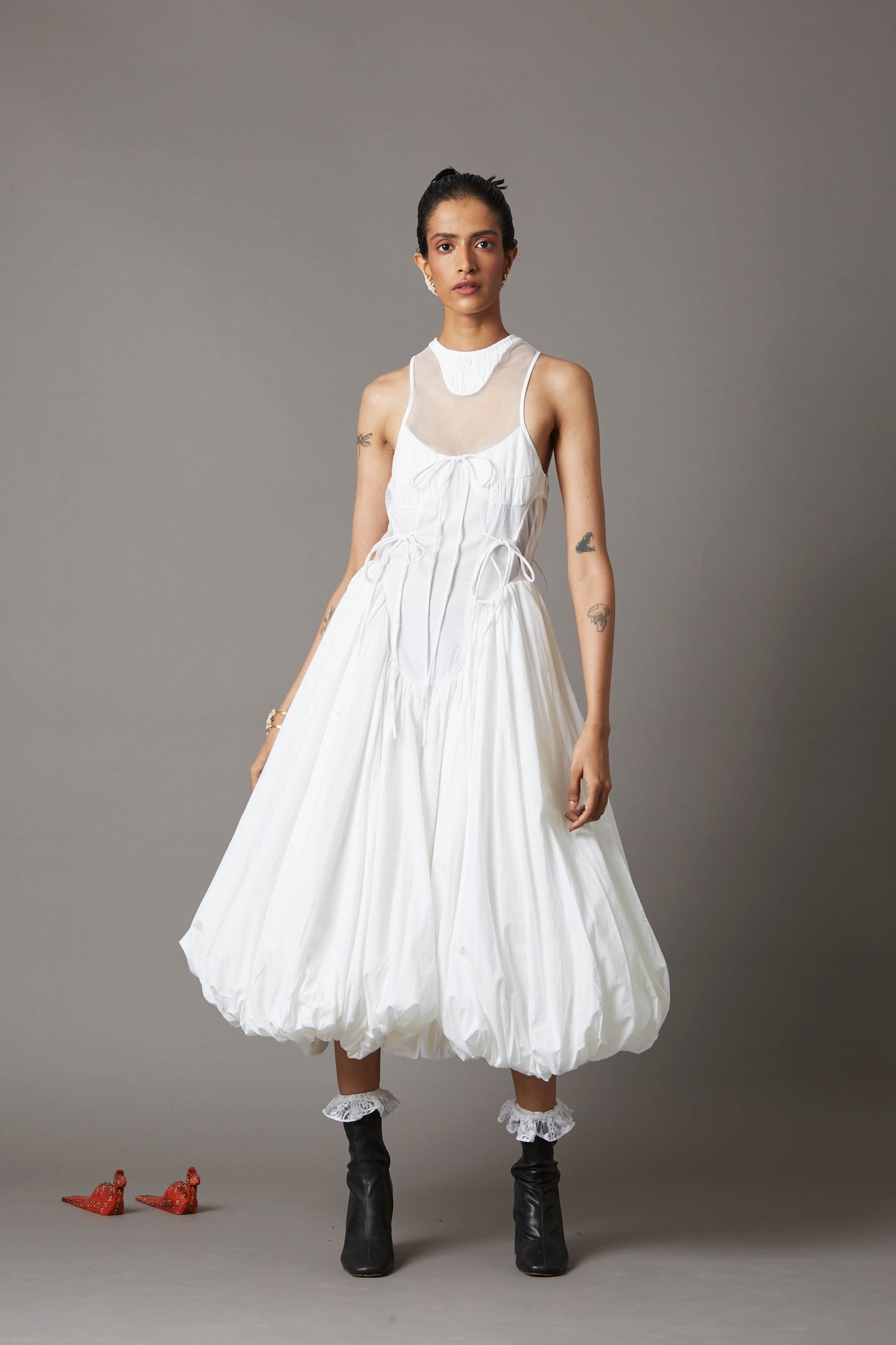 BILLOW DRESS IN WHITE