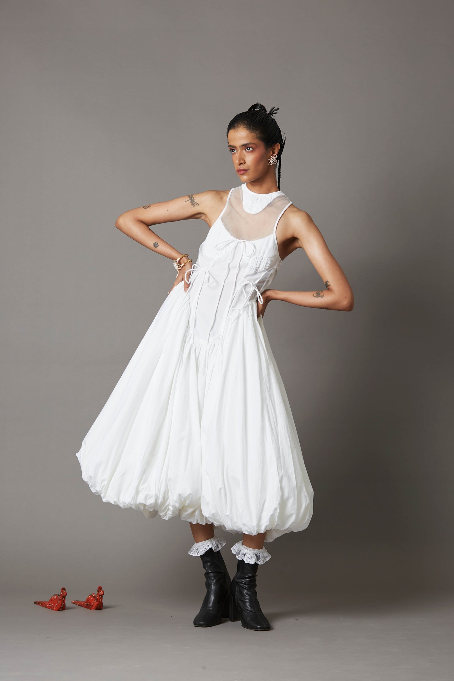 BILLOW DRESS IN WHITE