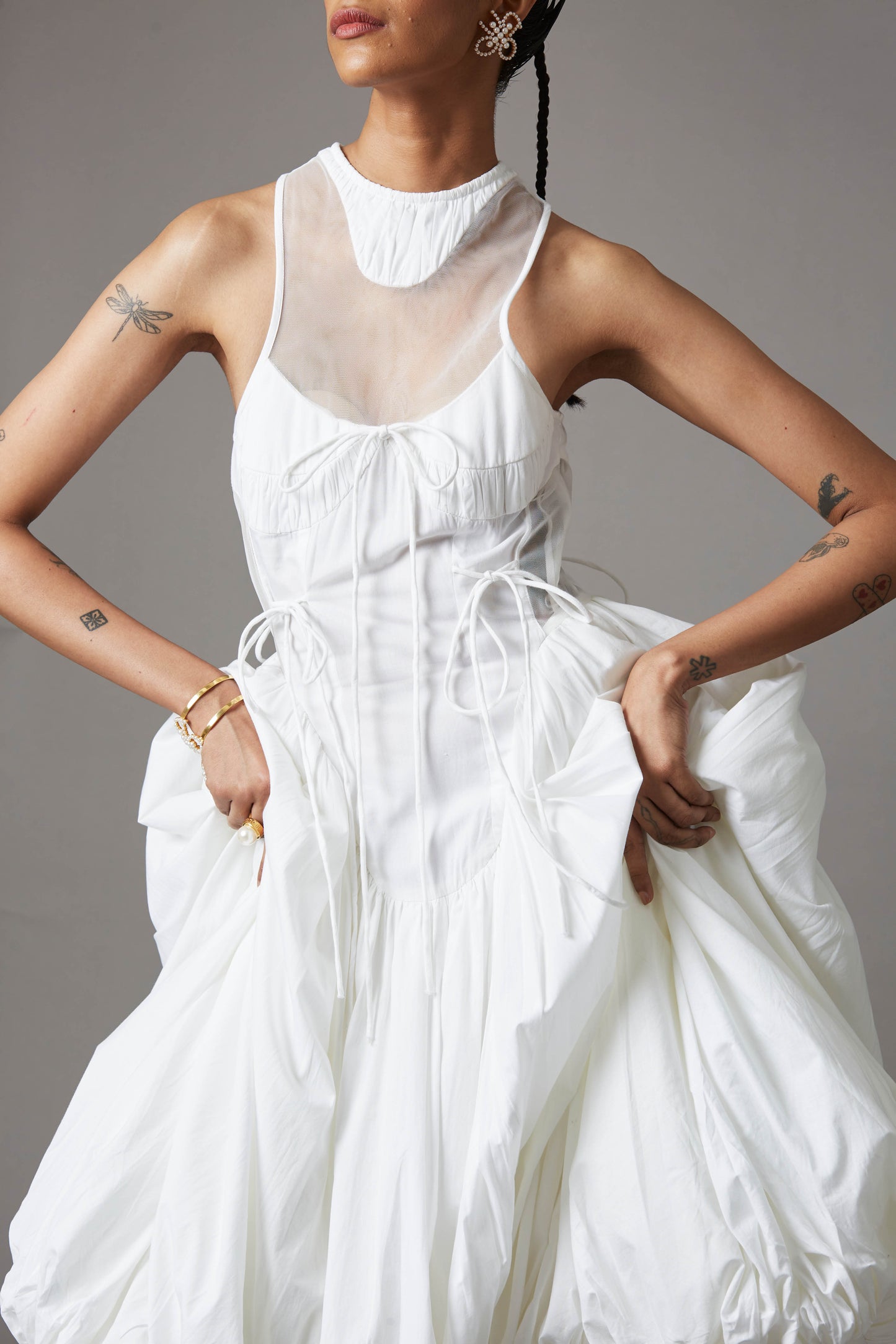 BILLOW DRESS IN WHITE