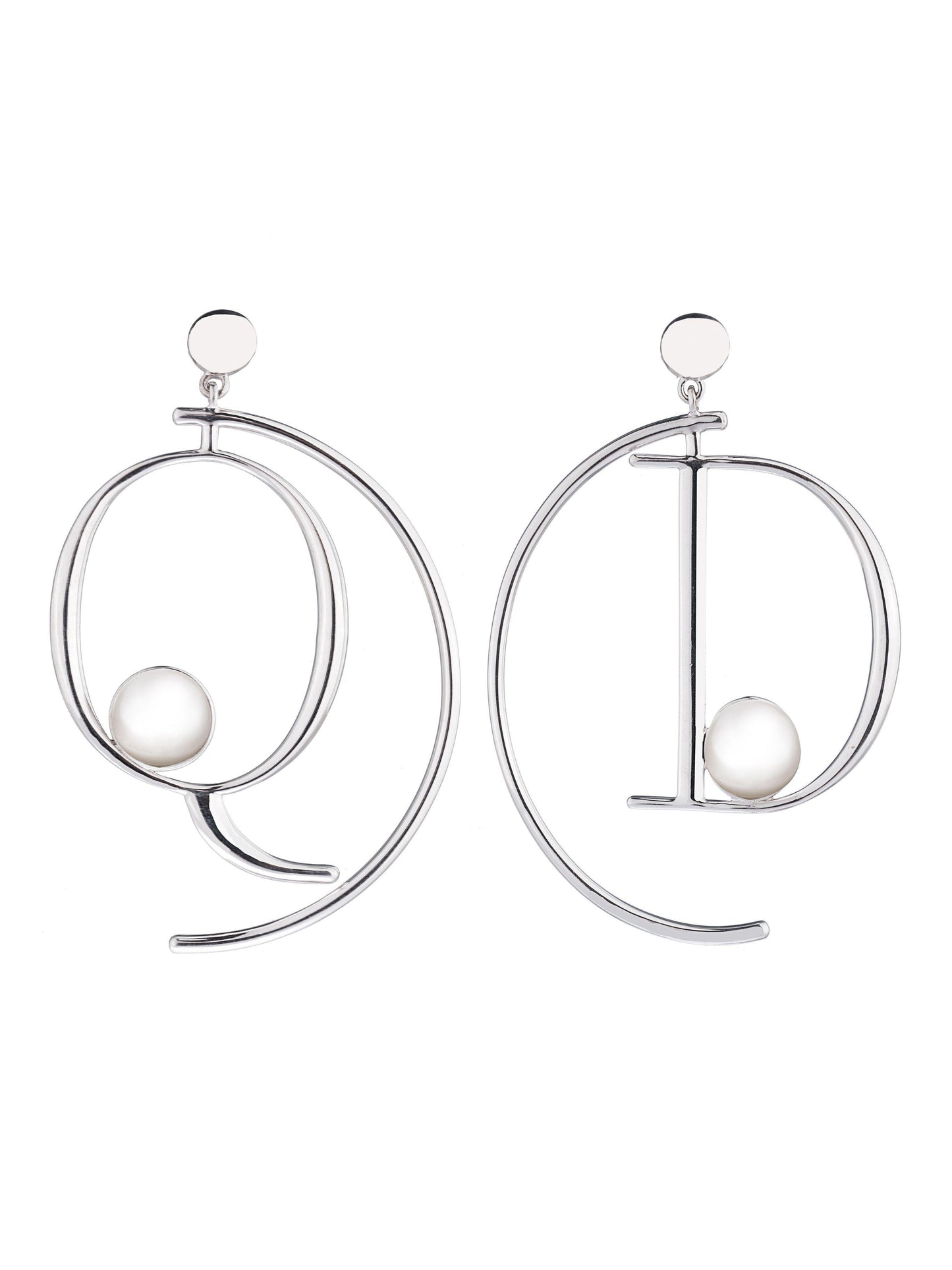 Q+D HALF HOOP EARRINGS SILVER - QUOD