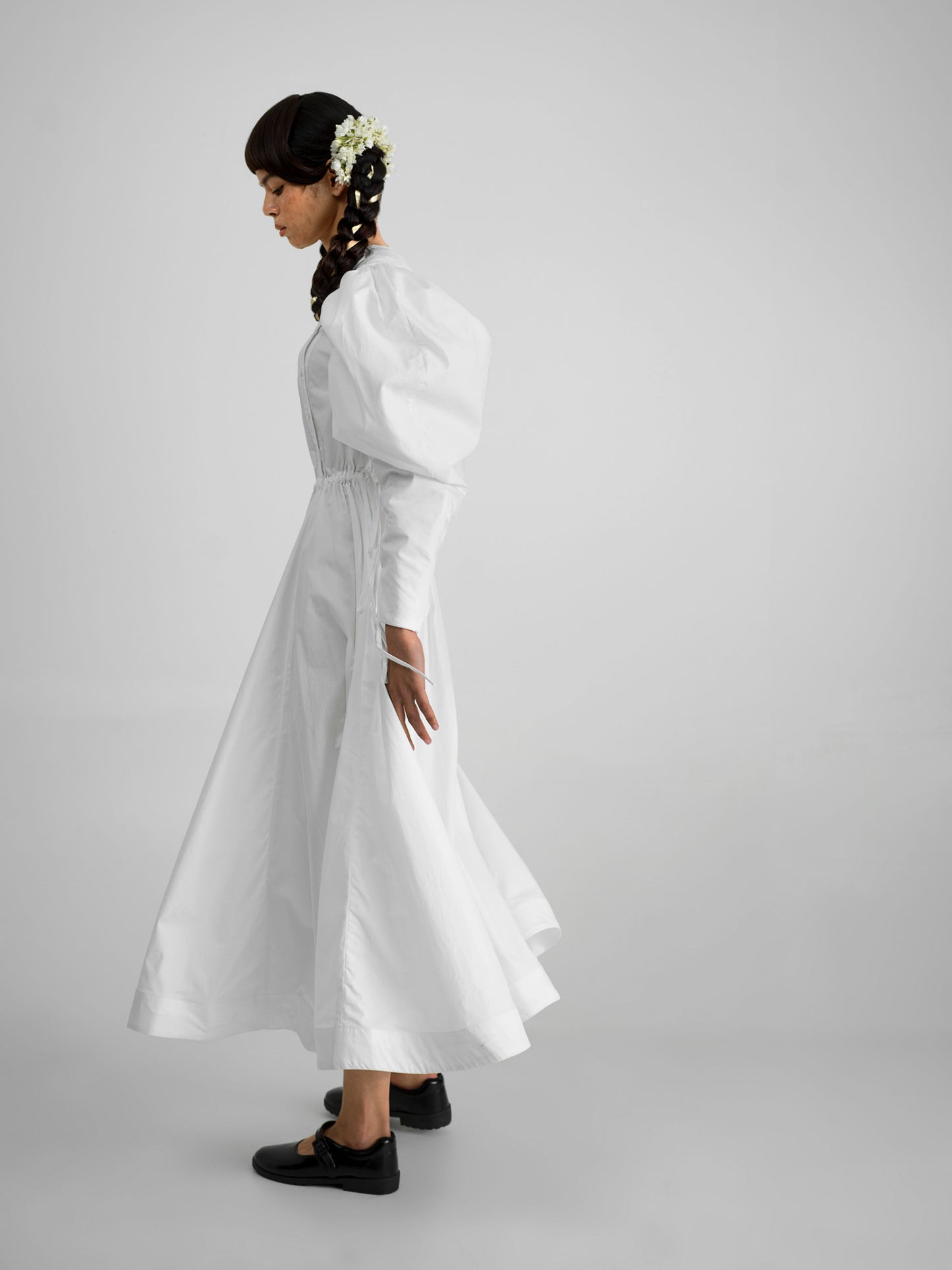 WOLF WING SHIRT DRESS WHITE - QUOD