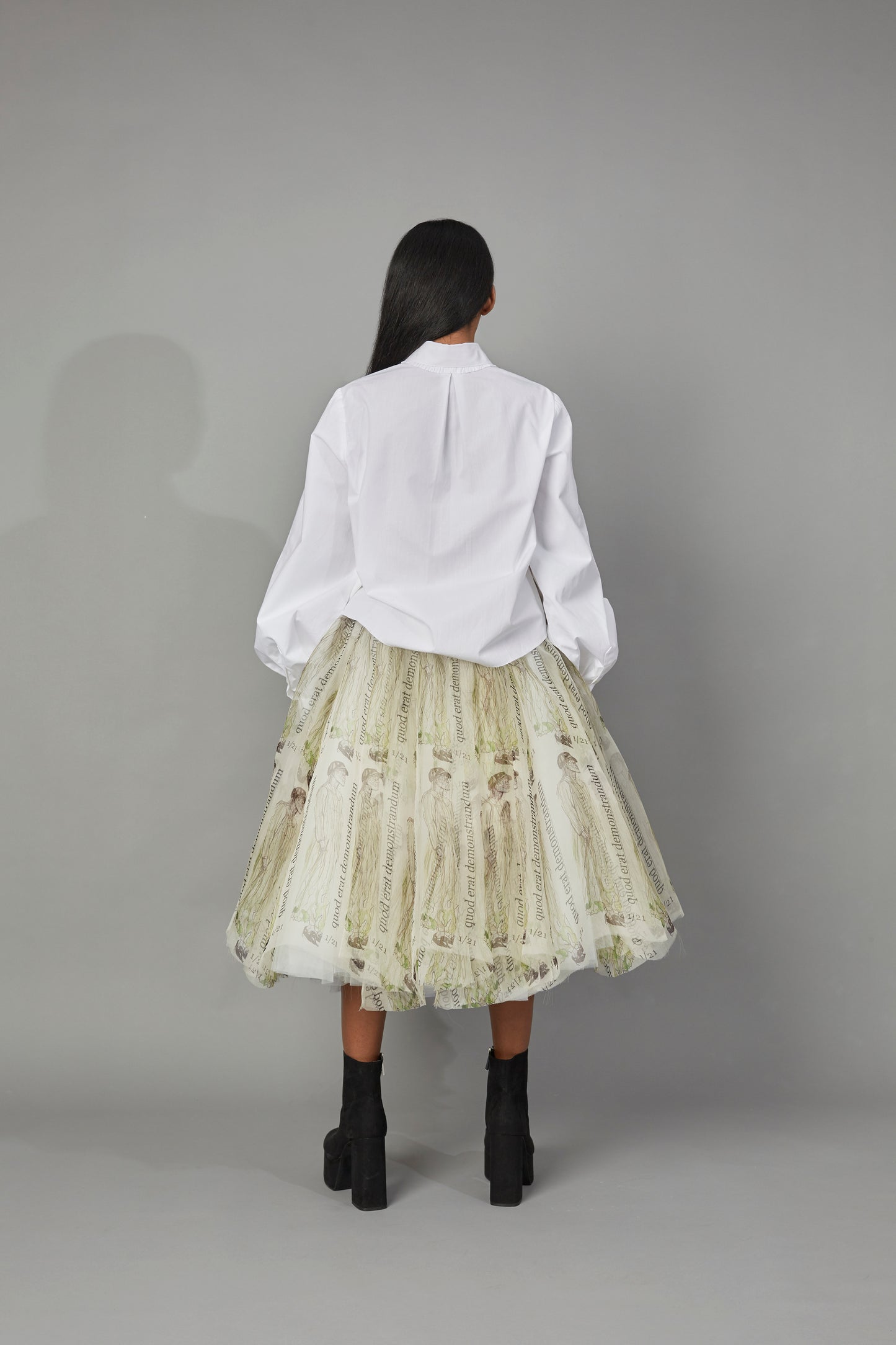 THALIA CASTRO-VEGA Ft. QUOD Label Print Skirt