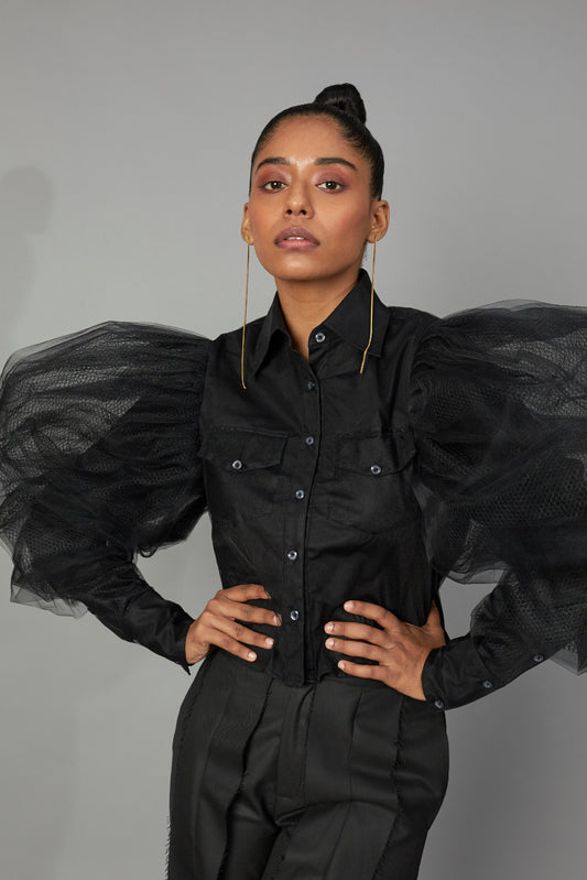 WOLF WING TULLE BLOUSE - QUOD