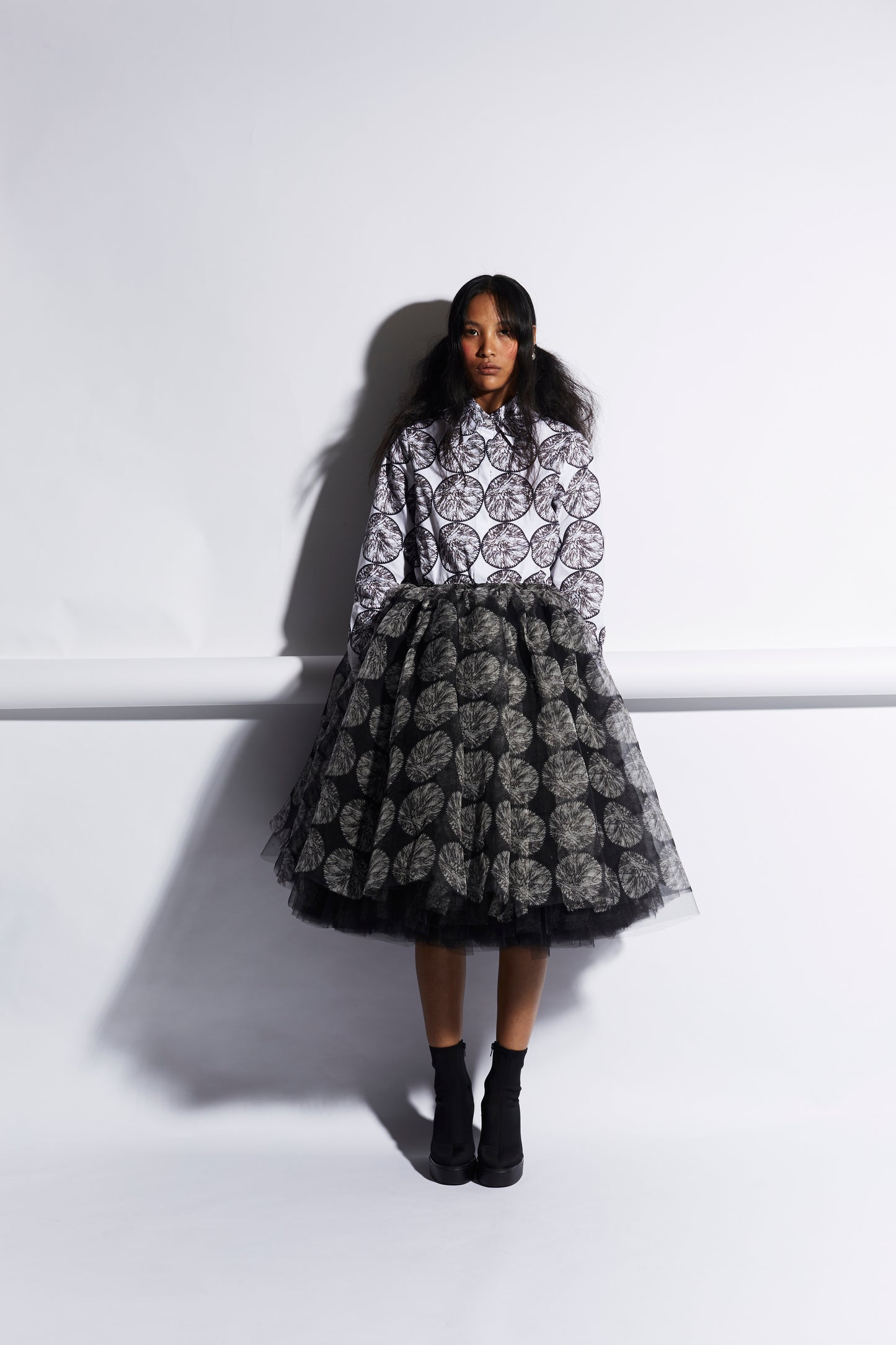 POLKA CHECKS SKIRT