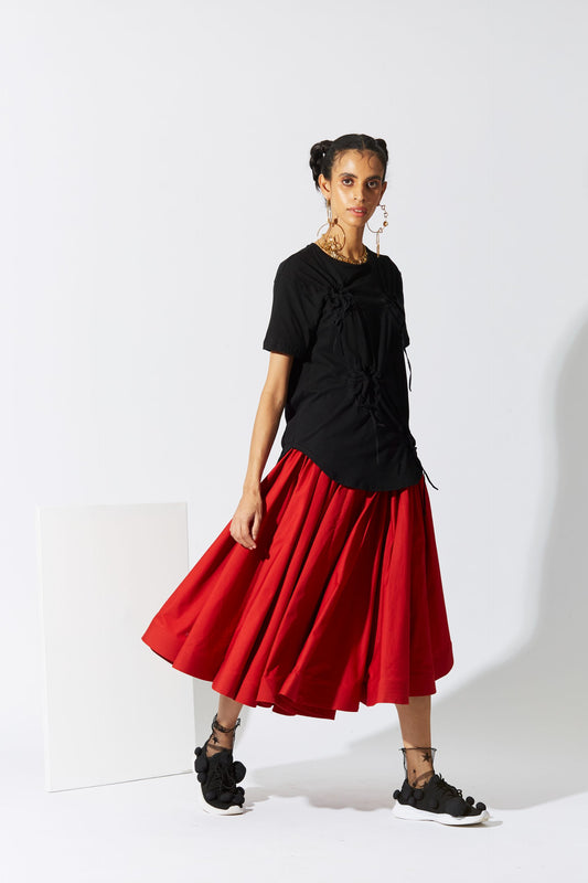 QUOD SLIP SKIRT IN RED