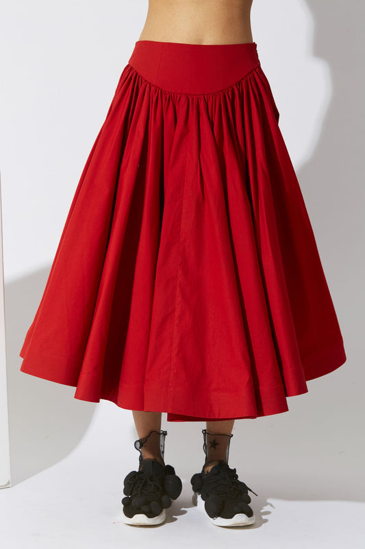 QUOD SLIP SKIRT IN RED