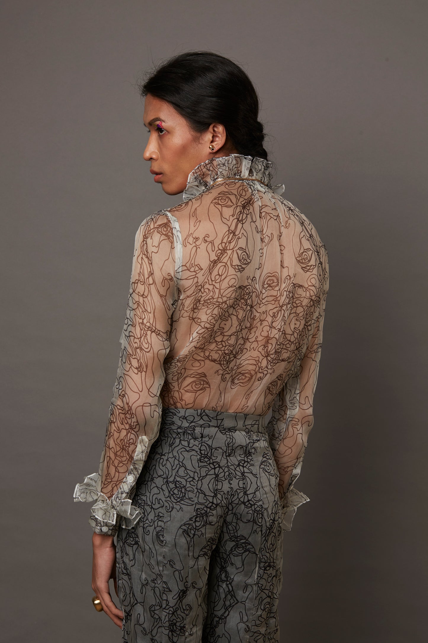 MULTI FACE SHEER SHIRT