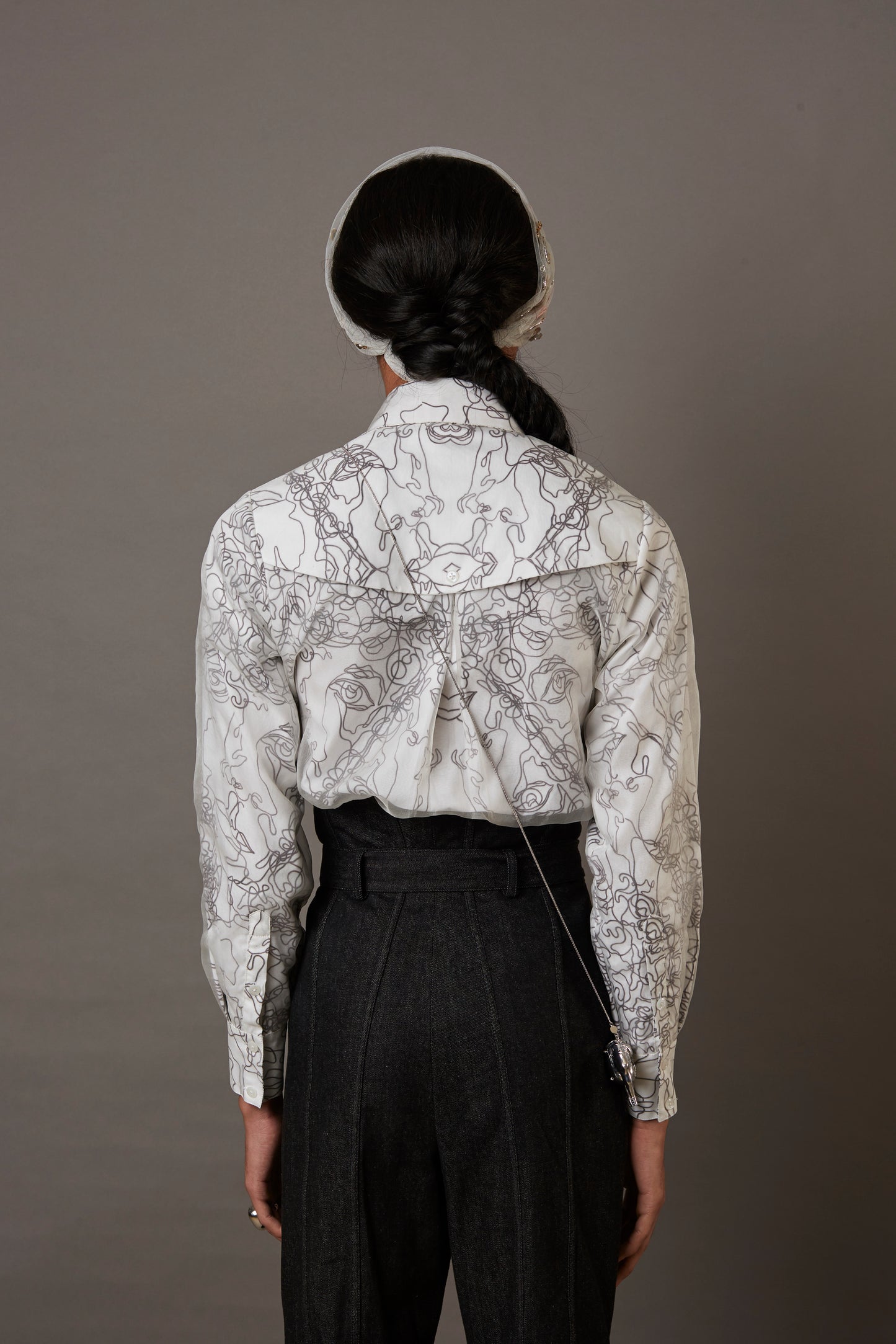 MULTI FACE SILK OVERLAY SHIRT