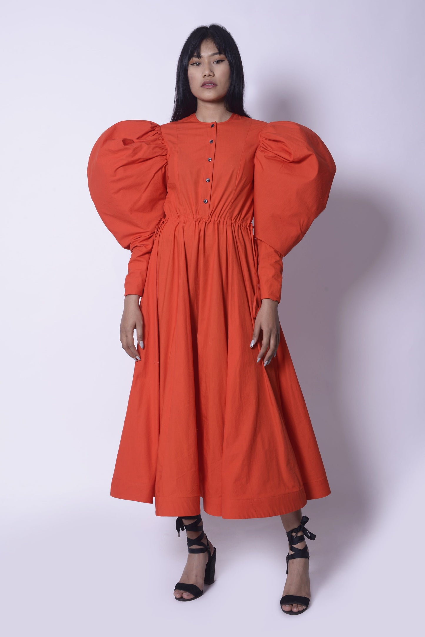 SWARA BHASKAR FT. WOLF WING SHIRT DRESS BRICK