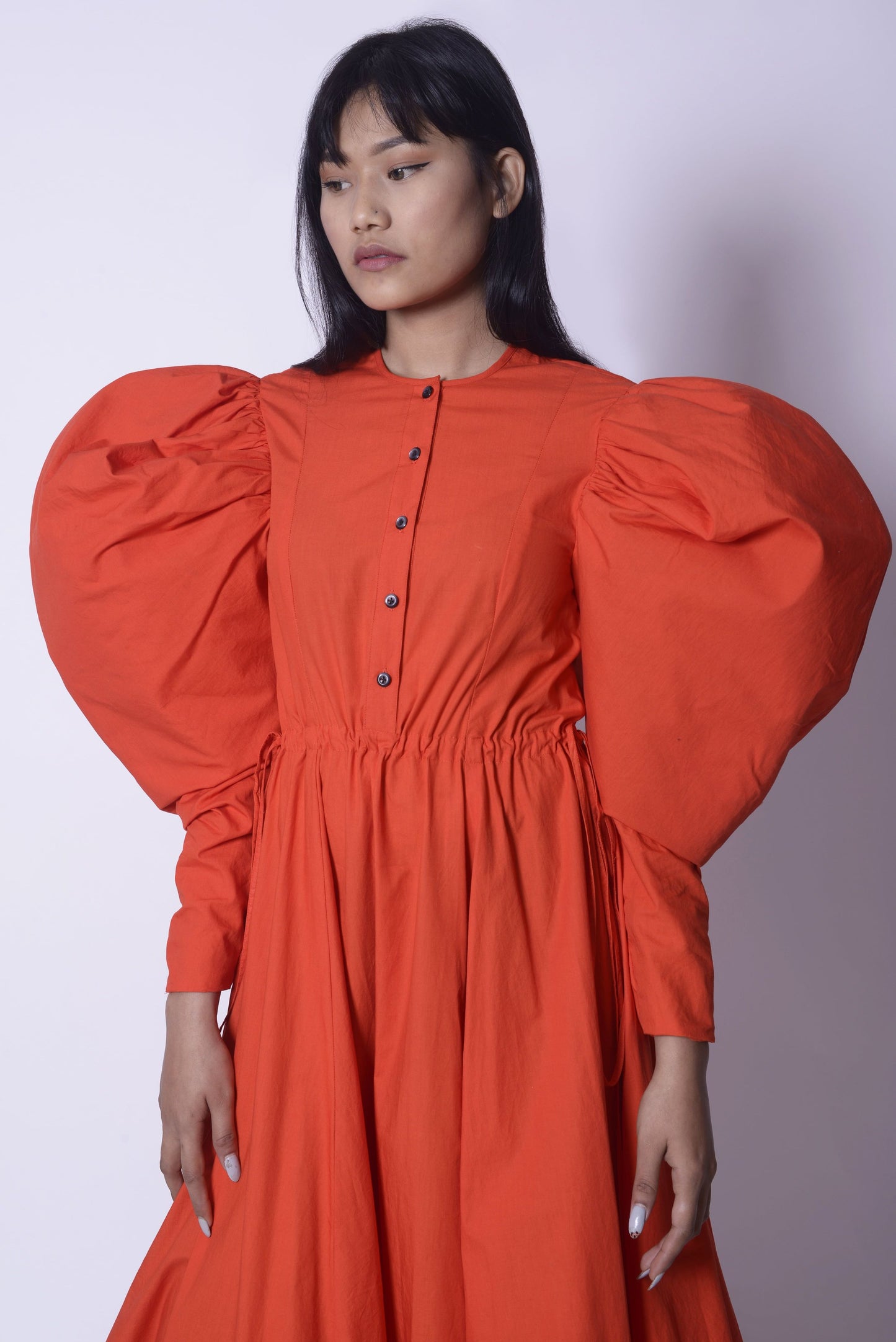 SWARA BHASKAR FT. WOLF WING SHIRT DRESS BRICK