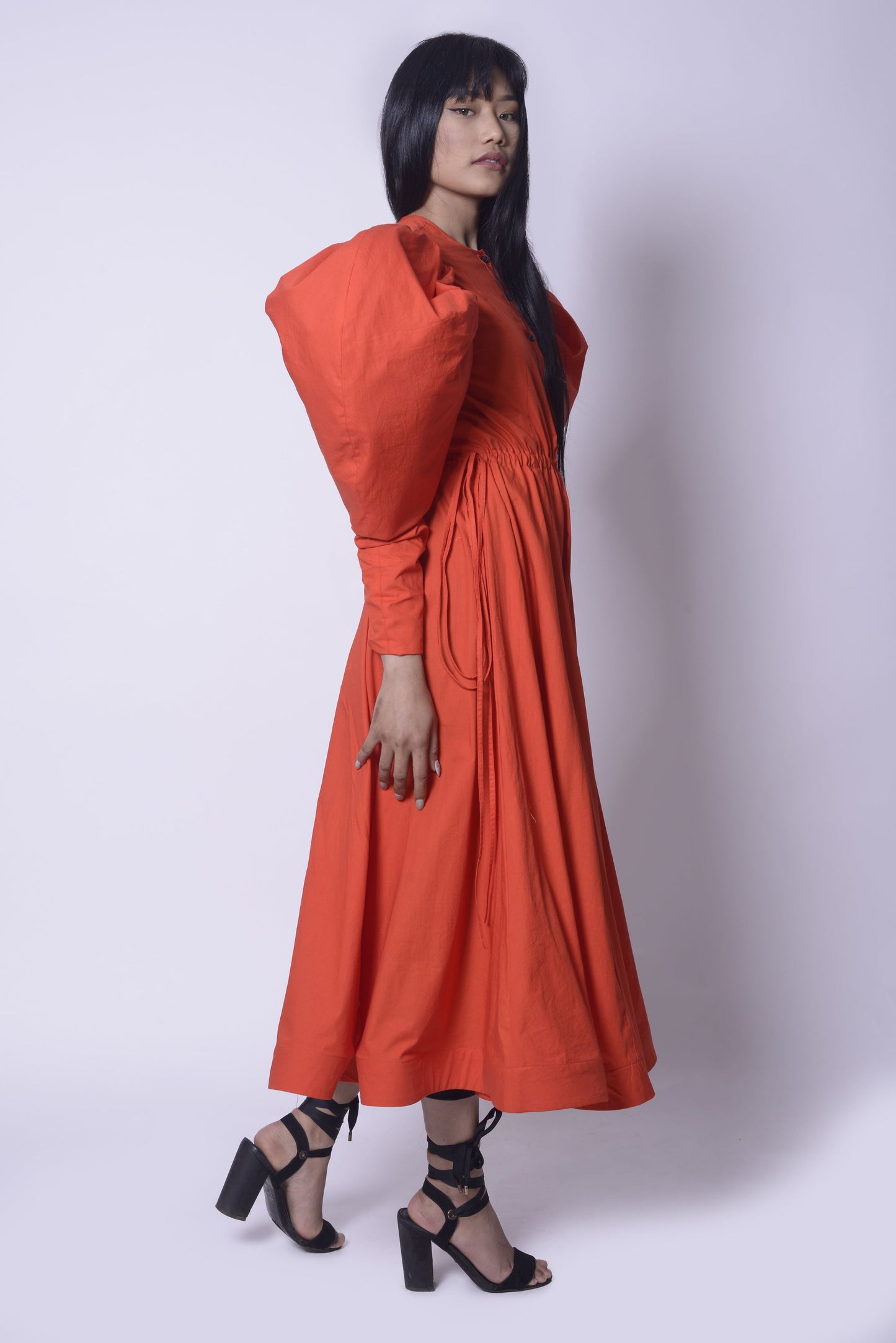 SWARA BHASKAR FT. WOLF WING SHIRT DRESS BRICK