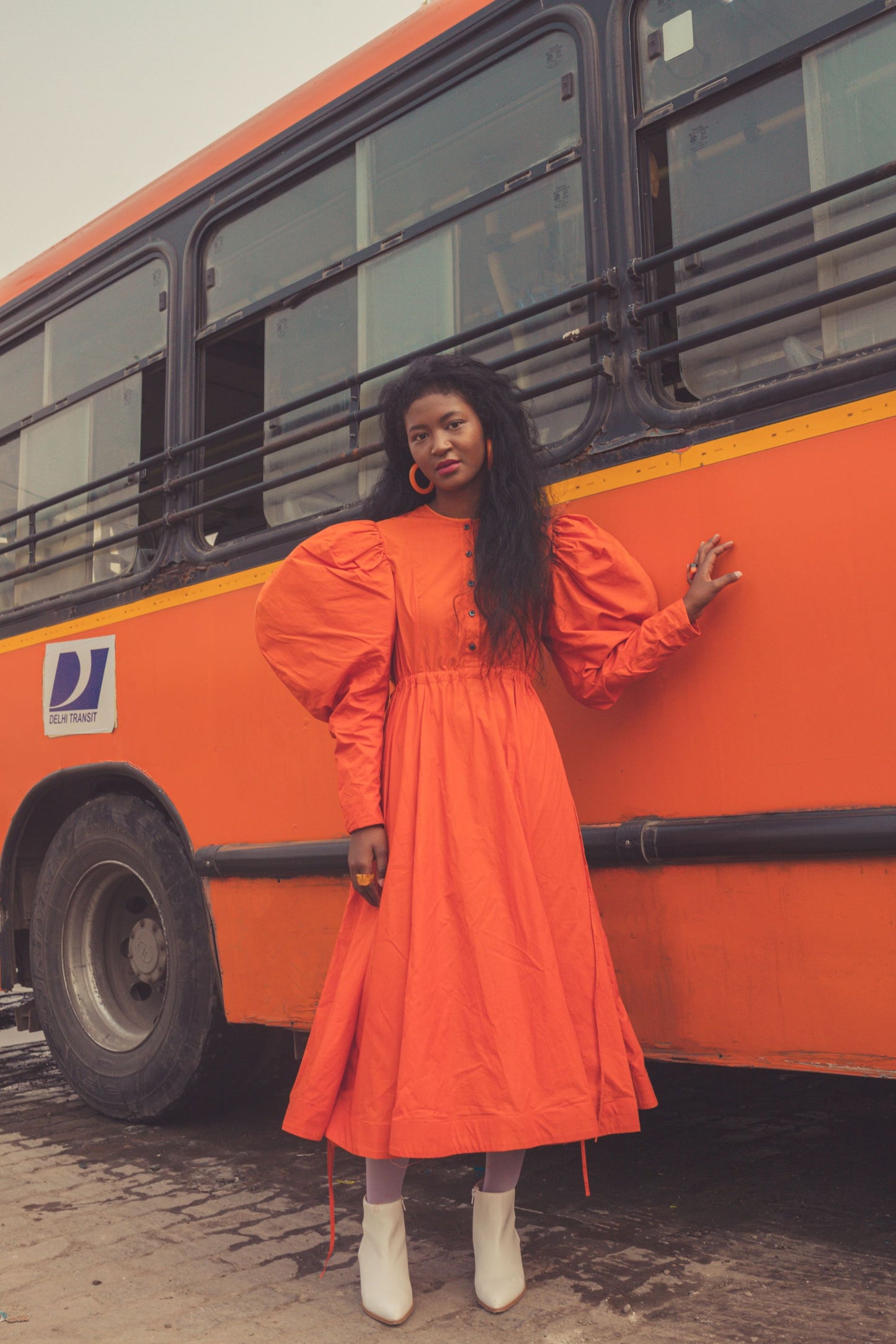 SWARA BHASKAR FT. WOLF WING SHIRT DRESS BRICK