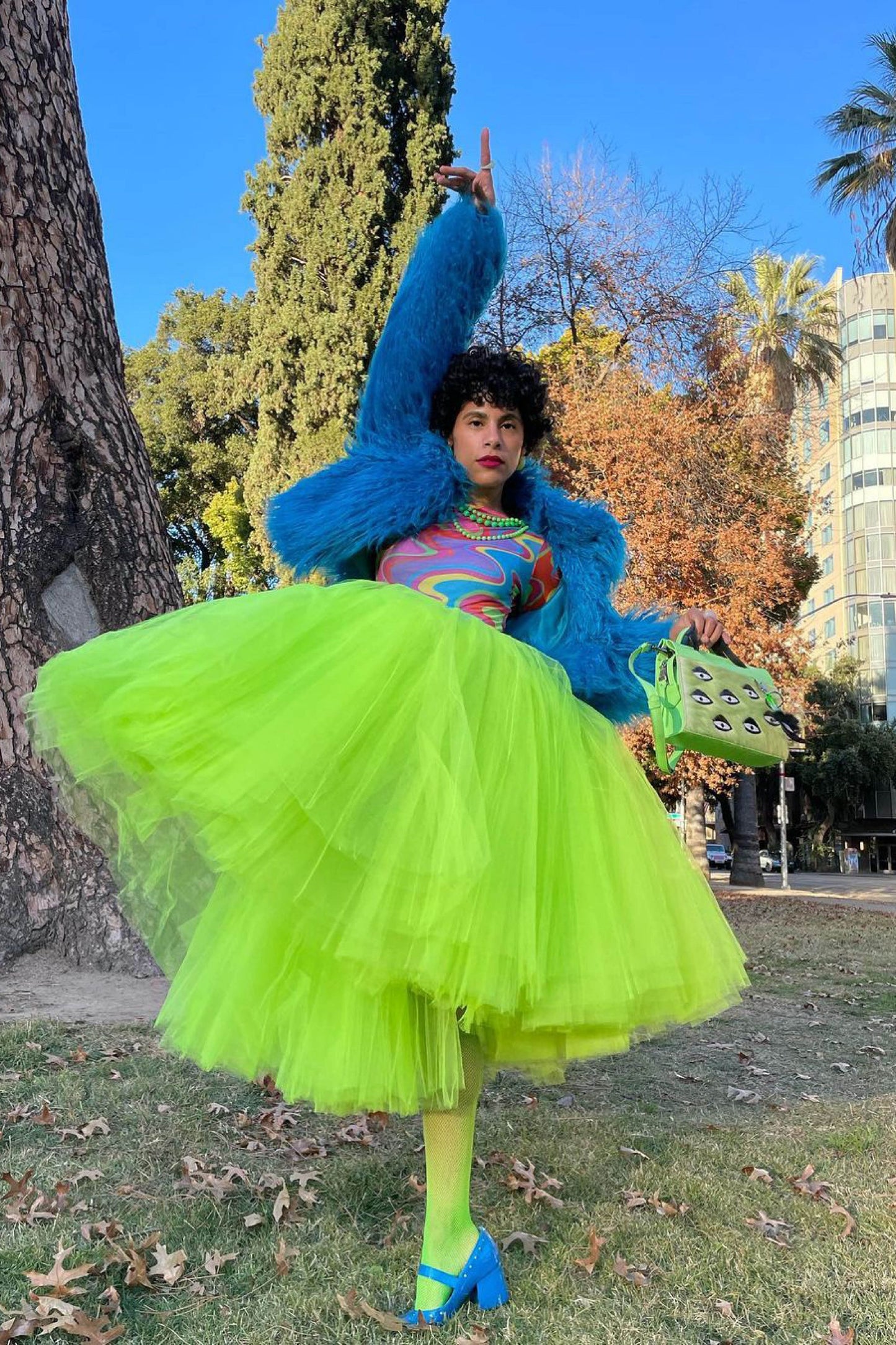 THALIA FT. BOTTLEBRUSH TULLE SKIRT LIME